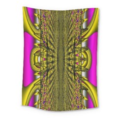 Fractal In Purple And Gold Medium Tapestry by Simbadda