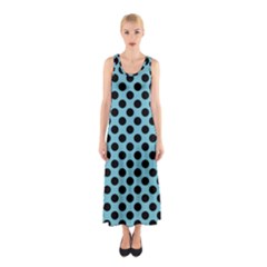 Polka Dot Blue Black Sleeveless Maxi Dress by Mariart