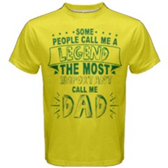 Yellow & Green Call Me Legend Most Important Dad Men s Cotton Tee by ThinkOutisdeTheBox