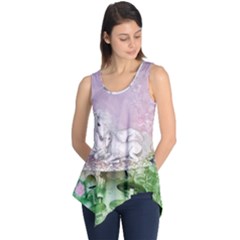 Wonderful Unicorn With Foal On A Mushroom Sleeveless Tunic by FantasyWorld7