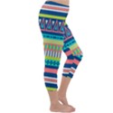 Aztec Triangle Chevron Wave Plaid Circle Color Rainbow Capri Winter Leggings  View3