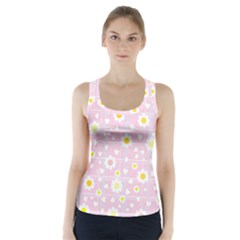 Flower Floral Sunflower Pink Yellow Racer Back Sports Top by Mariart