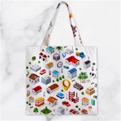 Urban Pattern  Zipper Grocery Tote Bag by Alexprintshop