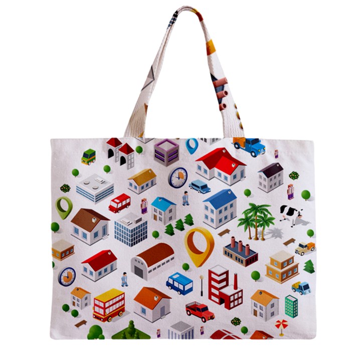 Urban Pattern  Zipper Mini Tote Bag