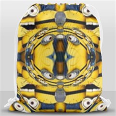 Minions Feedback 3d Effect   Drawstring Bag (large) by 3Dbjvprojats