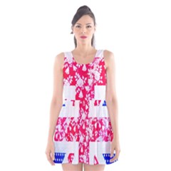 British Flag Abstract British Union Jack Flag In Abstract Design With Flowers Scoop Neck Skater Dress by Nexatart