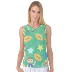 Football Kids Children Pattern Women s Basketball Tank Top by Nexatart