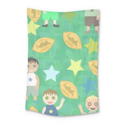 Football Kids Children Pattern Small Tapestry by Nexatart