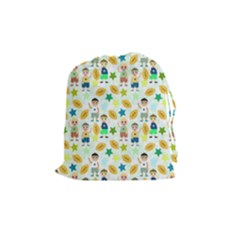 Football Kids Children Pattern Drawstring Pouches (medium)  by Nexatart