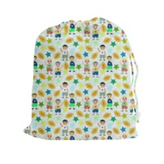 Football Kids Children Pattern Drawstring Pouches (xxl) by Nexatart