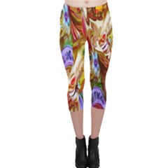 3 Carousel Ride Horses Capri Leggings  by Nexatart