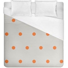 Diamond Polka Dot Grey Orange Circle Spot Duvet Cover (king Size) by Mariart