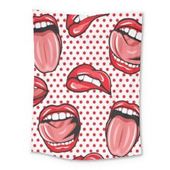 Lipstick Lip Red Polka Dot Circle Medium Tapestry by Mariart