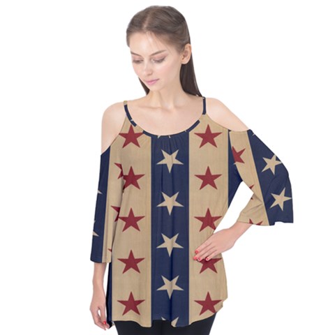 Stars Stripes Grey Blue Flutter Tees by Mariart