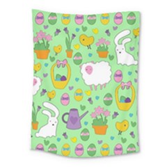 Cute Easter Pattern Medium Tapestry by Valentinaart