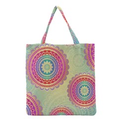 Abstract Geometric Wheels Pattern Grocery Tote Bag by LovelyDesigns4U