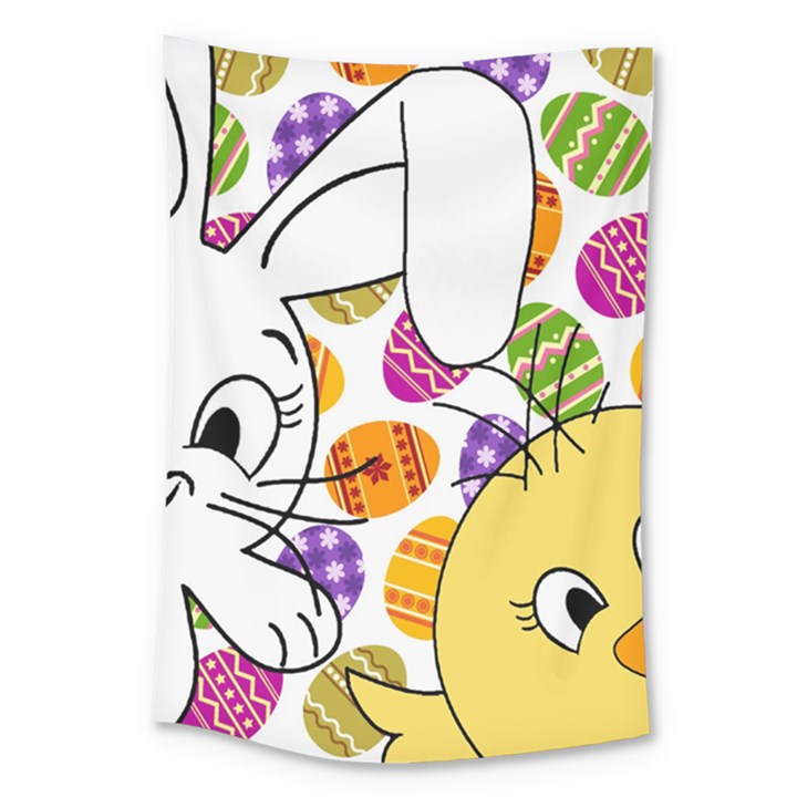 Easter bunny and chick  Large Tapestry