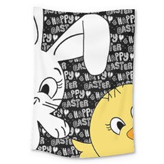 Easter Bunny And Chick  Large Tapestry by Valentinaart