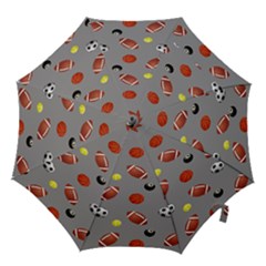 Balltiled Grey Ball Tennis Football Basketball Billiards Hook Handle Umbrellas (small) by Mariart