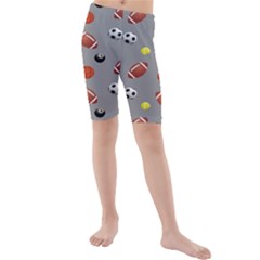 Balltiled Grey Ball Tennis Football Basketball Billiards Kids  Mid Length Swim Shorts by Mariart