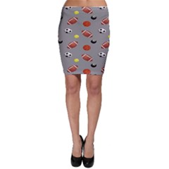 Balltiled Grey Ball Tennis Football Basketball Billiards Bodycon Skirt by Mariart