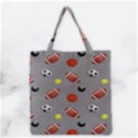 Balltiled Grey Ball Tennis Football Basketball Billiards Grocery Tote Bag View2