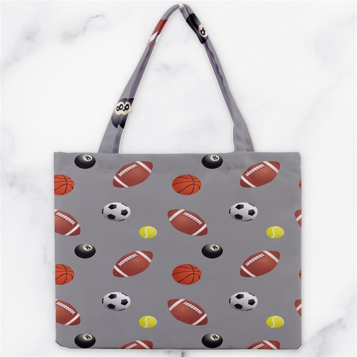 Balltiled Grey Ball Tennis Football Basketball Billiards Mini Tote Bag