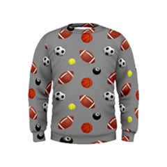 Balltiled Grey Ball Tennis Football Basketball Billiards Kids  Sweatshirt by Mariart