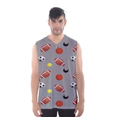 Balltiled Grey Ball Tennis Football Basketball Billiards Men s Basketball Tank Top by Mariart