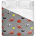 Balltiled Grey Ball Tennis Football Basketball Billiards Duvet Cover (King Size) View1