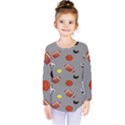 Balltiled Grey Ball Tennis Football Basketball Billiards Kids  Long Sleeve Tee View1