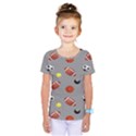 Balltiled Grey Ball Tennis Football Basketball Billiards Kids  One Piece Tee View1