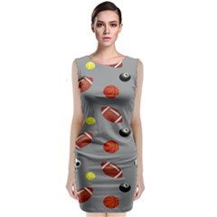 Balltiled Grey Ball Tennis Football Basketball Billiards Sleeveless Velvet Midi Dress by Mariart