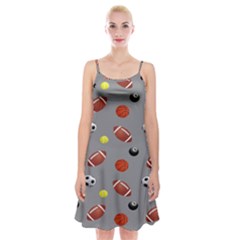 Balltiled Grey Ball Tennis Football Basketball Billiards Spaghetti Strap Velvet Dress by Mariart