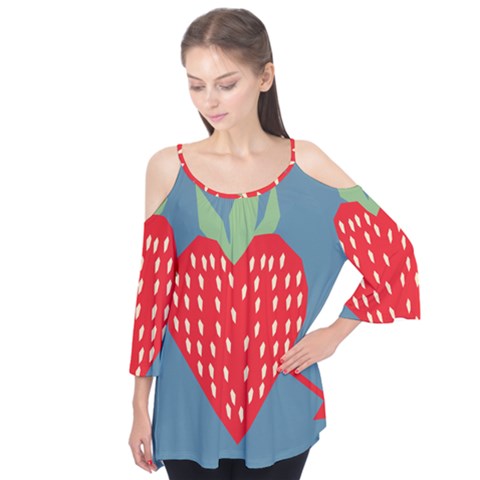 Fruit Red Strawberry Flutter Tees by Mariart