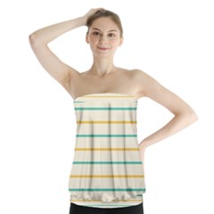 Horizontal Line Yellow Blue Orange Strapless Top by Mariart