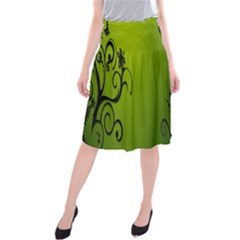 Illustration Wallpaper Barbusak Leaf Green Midi Beach Skirt by Mariart