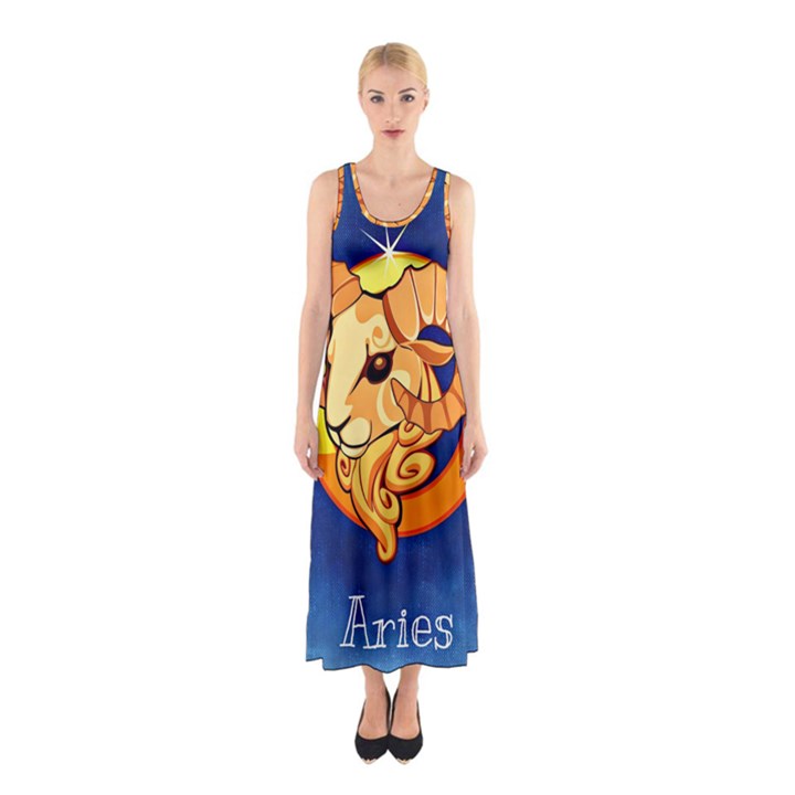 Zodiac Aries Sleeveless Maxi Dress