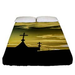 Graves At Side Of Road In Santa Cruz, Argentina Fitted Sheet (queen Size) by dflcprints