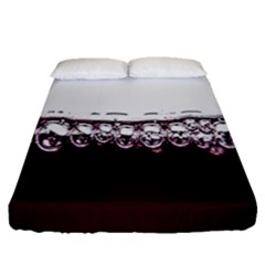 Bubbles In Red Wine Fitted Sheet (queen Size) by Nexatart