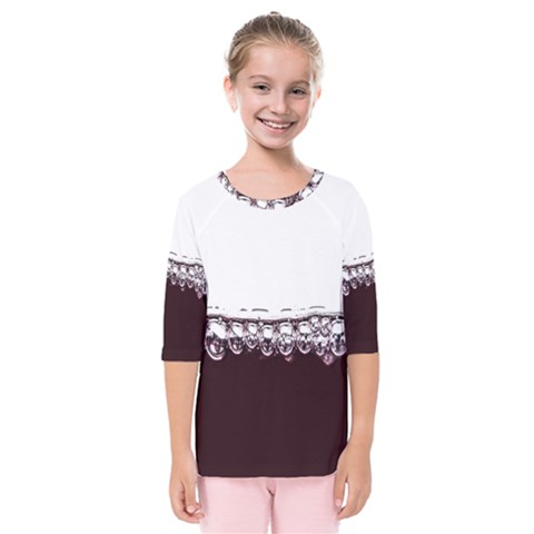 Bubbles In Red Wine Kids  Quarter Sleeve Raglan Tee by Nexatart