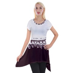 Bubbles In Red Wine Short Sleeve Side Drop Tunic by Nexatart