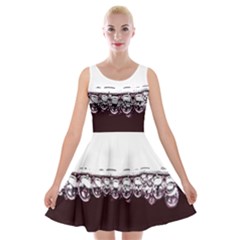 Bubbles In Red Wine Velvet Skater Dress by Nexatart