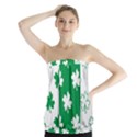 Flower Green Shamrock White Strapless Top View1