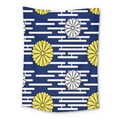 Sunflower Line Blue Yellpw Medium Tapestry by Mariart