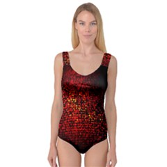 Red Particles Background Princess Tank Leotard  by Nexatart