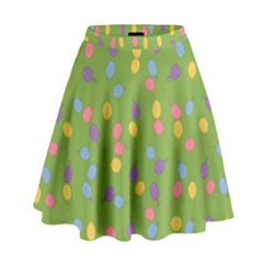 Balloon Grass Party Green Purple High Waist Skirt by Nexatart