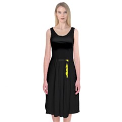 Abstraction Midi Sleeveless Dress by Valentinaart