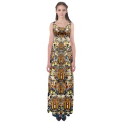 Lady Panda Goes Into The Starry Gothic Night Empire Waist Maxi Dress by pepitasart