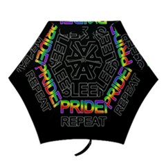 Eat Sleep Pride Repeat Mini Folding Umbrellas by Valentinaart